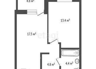 Продам однокомнатную квартиру, 40.08 м2, Тюмень, улица Николая Глебова, 3с8, ЖК Гранд Квартал