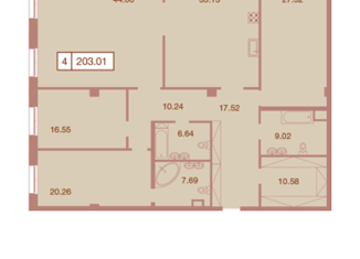 Продается 4-комнатная квартира, 203 м2, Санкт-Петербург, Петровский проспект, 9, метро Крестовский остров