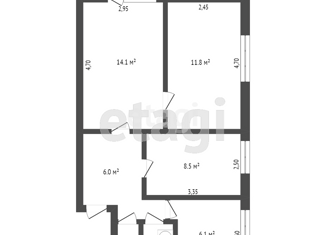 3-ком. квартира на продажу, 53.27 м2, посёлок городского типа Грэсовский, Космическая улица, 3/8