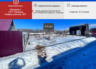 Продается земельный участок, 6.5 сот., село Ильинка, Совхозная улица