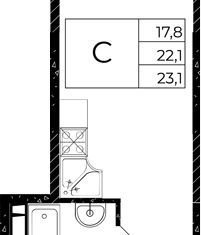 Продается квартира студия, 23.1 м2, Аксай, улица Ивана Удодова, 2