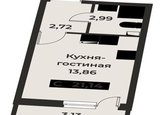 Продается квартира студия, 21.14 м2, Мурино, проспект Авиаторов Балтики, 29к2, ЖК Авиатор