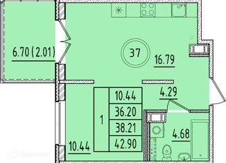 Продается 1-ком. квартира, 36.2 м2, Санкт-Петербург, Образцовая улица, 6к1