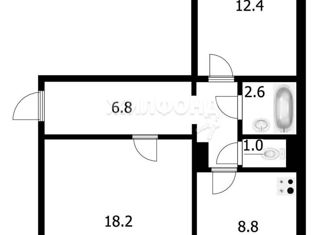 Продажа 2-ком. квартиры, 52.6 м2, Новосибирск, улица В. Высоцкого, 15, Октябрьский район