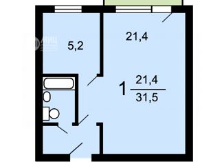 Продается 1-комнатная квартира, 31.5 м2, Москва, улица Столетова, 4, район Раменки