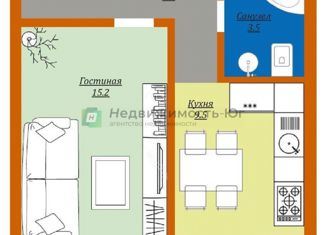 Продам однокомнатную квартиру, 33 м2, Краснодар, улица Евгении Жигуленко, 13, ЖК Победный