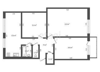 Продается 3-ком. квартира, 74.1 м2, посёлок городского типа Красногвардейское, улица Фрунзе, 24