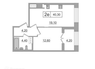 Продается 1-ком. квартира, 40.3 м2, Санкт-Петербург, ЖК Зе Уан, Петровский проспект, 26к2