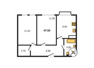 Продажа 2-ком. квартиры, 47.5 м2, поселение Рязановское, жилой комплекс Алхимово, к3.1