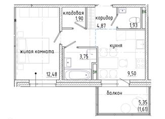 Продажа 1-комнатной квартиры, 39.78 м2, городской посёлок Янино-1, Оранжевая улица, 12к1, ЖК Янила Драйв