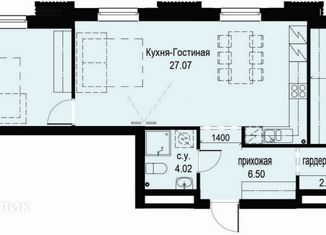 2-комнатная квартира на продажу, 76.58 м2, Санкт-Петербург, Московский проспект, 72, метро Балтийская