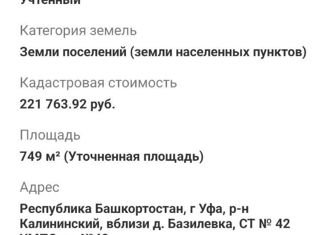 Продажа земельного участка, 7.49 сот., Республика Башкортостан