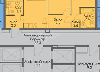 Продажа двухкомнатной квартиры, 58.3 м2, Москва, метро Черкизовская, Амурская улица, 2к2