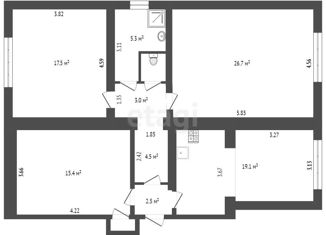 Продается 3-комнатная квартира, 95.6 м2, Симферополь, улица Ушакова, 5/5, Центральный район