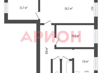 Продается 3-комнатная квартира, 61.9 м2, Тюмень, улица Мира, 2В, Калининский округ