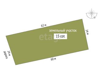 Продам участок, 15 сот., село Нижнекурганное, Раздольная улица, 2А