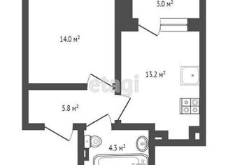 Квартира на продажу студия, 38 м2, Омск, бульвар Кузьмина, 27, ЖК Кузьминки