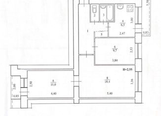 Продажа трехкомнатной квартиры, 57 м2, Волгоград, Краснооктябрьский район, улица Германа Титова, 50