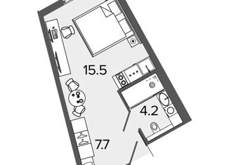 Продаю квартиру студию, 27.4 м2, Санкт-Петербург, Московский проспект, 103, метро Московские ворота