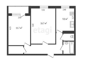 Продам 2-комнатную квартиру, 54.1 м2, Тобольск, 10-й микрорайон, 6