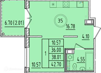 Продам 1-комнатную квартиру, 36 м2, Санкт-Петербург, Образцовая улица, 6к1