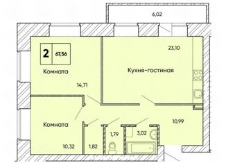 Продаю трехкомнатную квартиру, 67.56 м2, Архангельская область, проспект Победы, 36