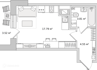 Продам квартиру студию, 25.7 м2, Санкт-Петербург, Русановская улица, 18к8, ЖК Приневский