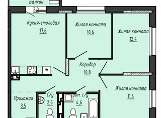 Продаю 3-комнатную квартиру, 73.3 м2, село Первомайский, улица Строителя Николая Шишкина, 4/4, ЖК Город Оружейников