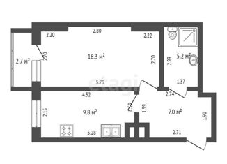 Продажа 1-комнатной квартиры, 42 м2, Ростов-на-Дону, ЖК Вест Сайд
