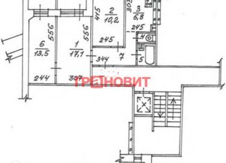 Трехкомнатная квартира на продажу, 56.4 м2, Новосибирск, улица Новая Заря, 9, улица Новая Заря
