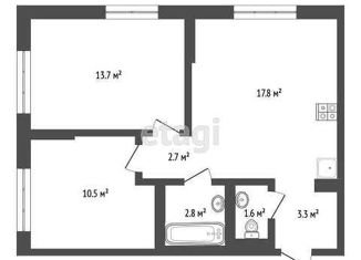 Продам двухкомнатную квартиру, 52.4 м2, Ярославль, ЖК Волга Парк, улица Лескова, 38