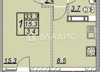 Продажа 1-комнатной квартиры, 33.3 м2, Анапа, Парковая улица, 61к4, ЖК Привилегия