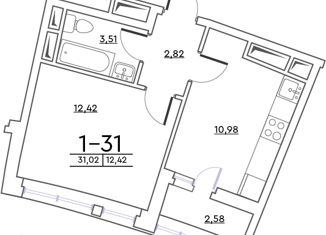 Продаю 1-ком. квартиру, 31 м2, Санкт-Петербург, Планерная улица, 91к2, ЖК Нью Тайм