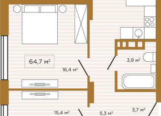 Продажа квартиры студии, 64.7 м2, Новосибирск, улица Чаплыгина, 54, улица Чаплыгина