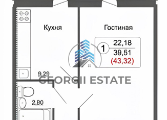 Сдам в аренду однокомнатную квартиру, 41 м2, Санкт-Петербург, Богатырский проспект, 26к1