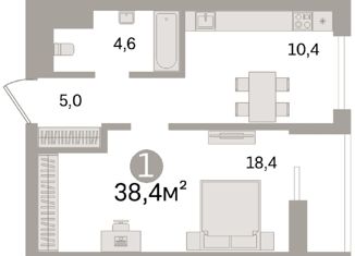 Продажа 1-комнатной квартиры, 38.4 м2, Москва, Варшавское шоссе, 168, район Чертаново Южное