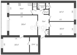 Продам четырехкомнатную квартиру, 75 м2, село Трудовое, Спортивная улица, 8