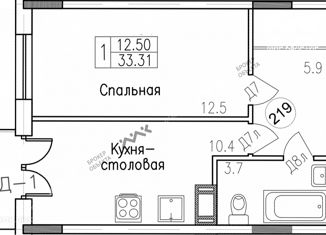 Продажа 1-комнатной квартиры, 33.31 м2, Санкт-Петербург, Днепропетровская улица, 7, метро Лиговский проспект