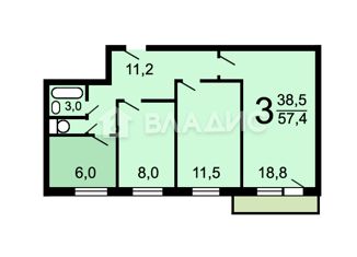 Продажа трехкомнатной квартиры, 58 м2, Москва, Совхозная улица, 20, Совхозная улица