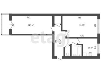 Продам 2-комнатную квартиру, 55 м2, Симферополь, улица Гайдара, 14, Железнодорожный район