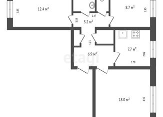 Продается однокомнатная квартира, 17.8 м2, Красноярский край, улица Петрушина, 1