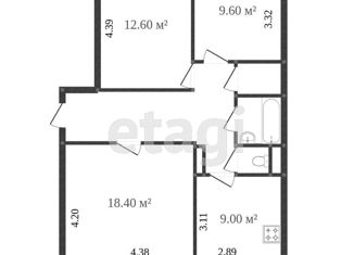 Продам 3-ком. квартиру, 65 м2, Тобольск, микрорайон 7А, 31