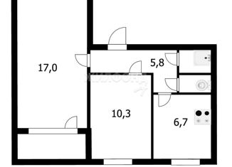 Продается 2-комнатная квартира, 42.8 м2, Новосибирск, Нарымская улица, 19