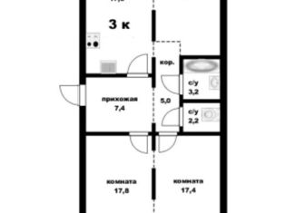 Продам 3-комнатную квартиру, 87.3 м2, Барнаул, Павловский тракт, 307к2, ЖК Nord