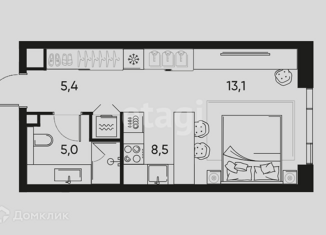 Продам квартиру студию, 33 м2, Москва, Полковая улица, 1с11, район Марьина Роща