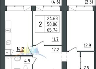 Продаю 2-ком. квартиру, 58.56 м2, Зеленогорск, Приморское шоссе, 575