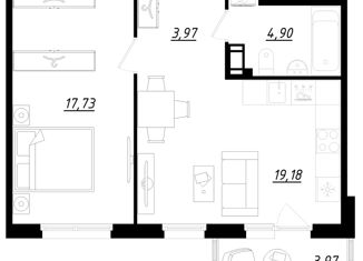 Продается 1-ком. квартира, 47 м2, городской посёлок Фёдоровское, Счастливая улица, 4