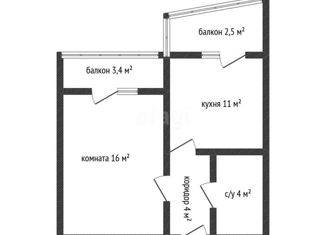 Продается однокомнатная квартира, 35.2 м2, Краснодар, Севастопольская улица, 6/1, Севастопольская улица