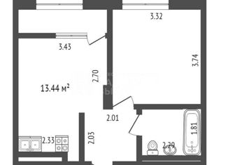 Продаю 1-ком. квартиру, 36.8 м2, деревня Дударева, ЖК Андерсен Парк, Тюменская улица, 1к1
