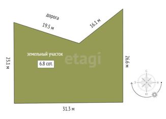 Продам земельный участок, 6.8 сот., село Ембаево